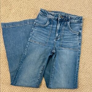 American Eagle Outfitters Wide Leg Blue Denim Jeans